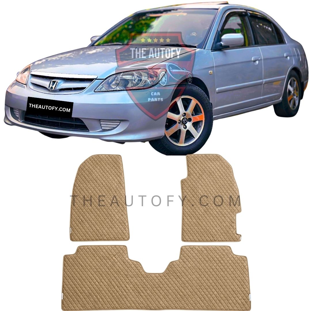Honda Civic Rexine Floor Mats - Model 2001-2006
