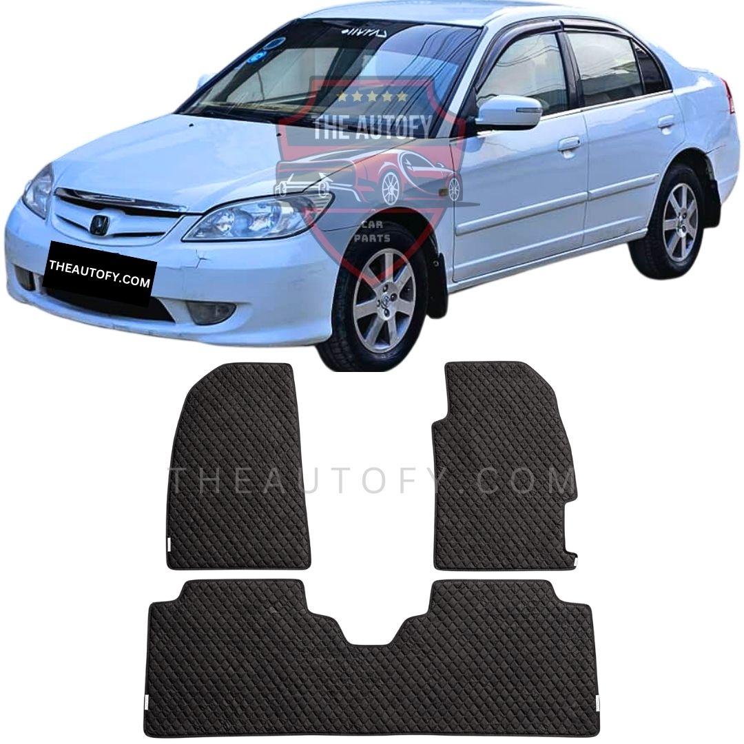 Honda Civic Rexine Floor Mats - Model 2001-2006