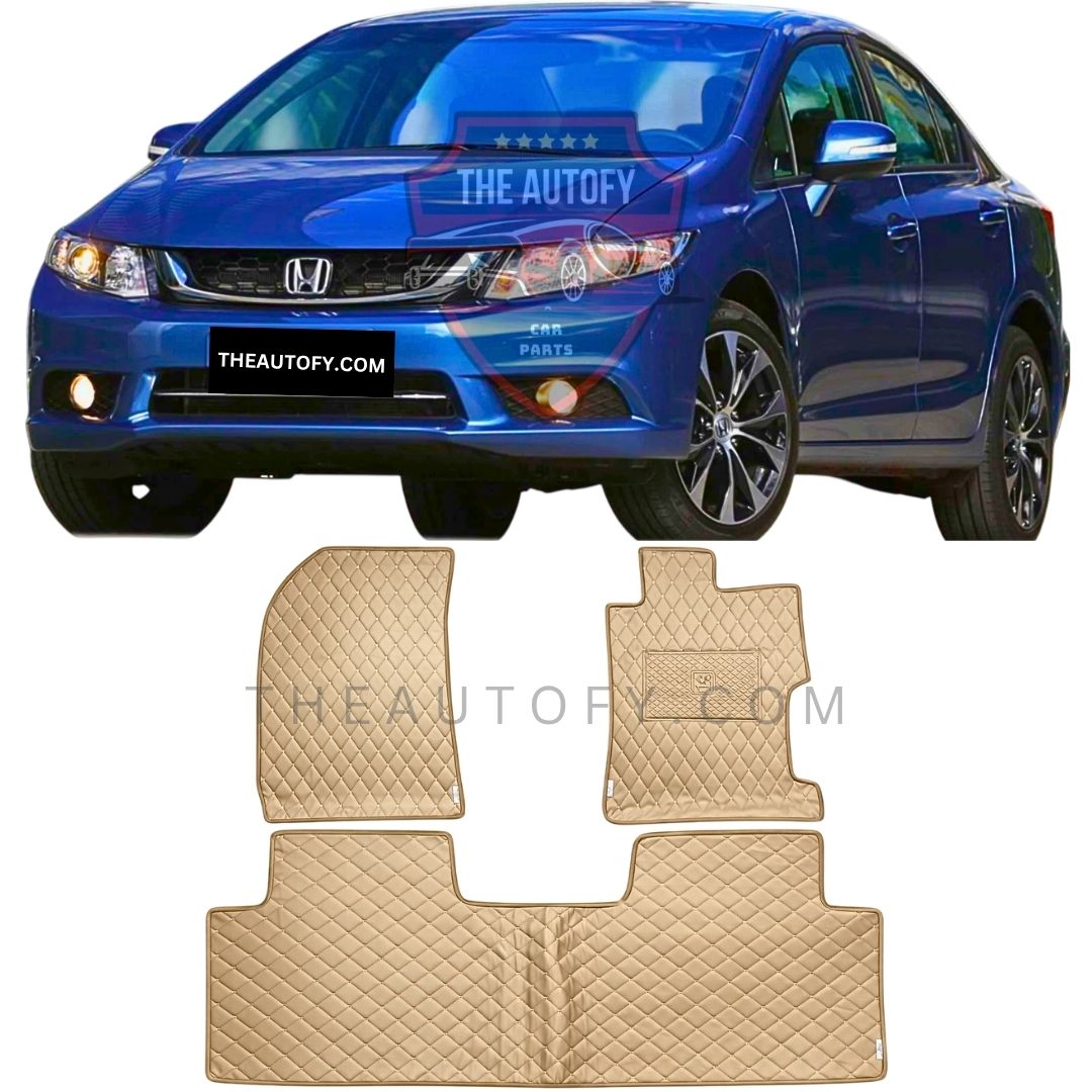 Honda Civic 7D Flat Floor Mats - Model 2012-2016