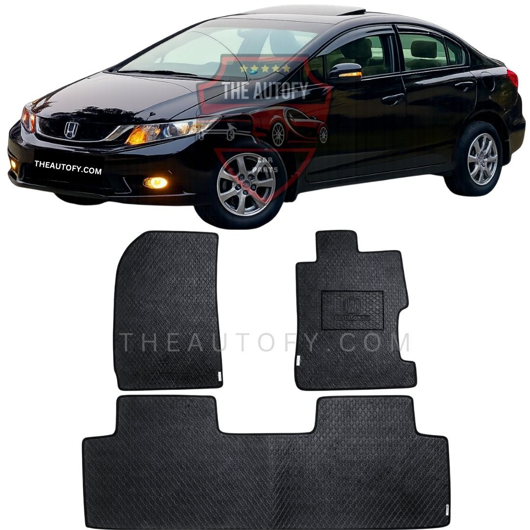 Honda Civic Rexine Floor Mats - Model 2012-2016