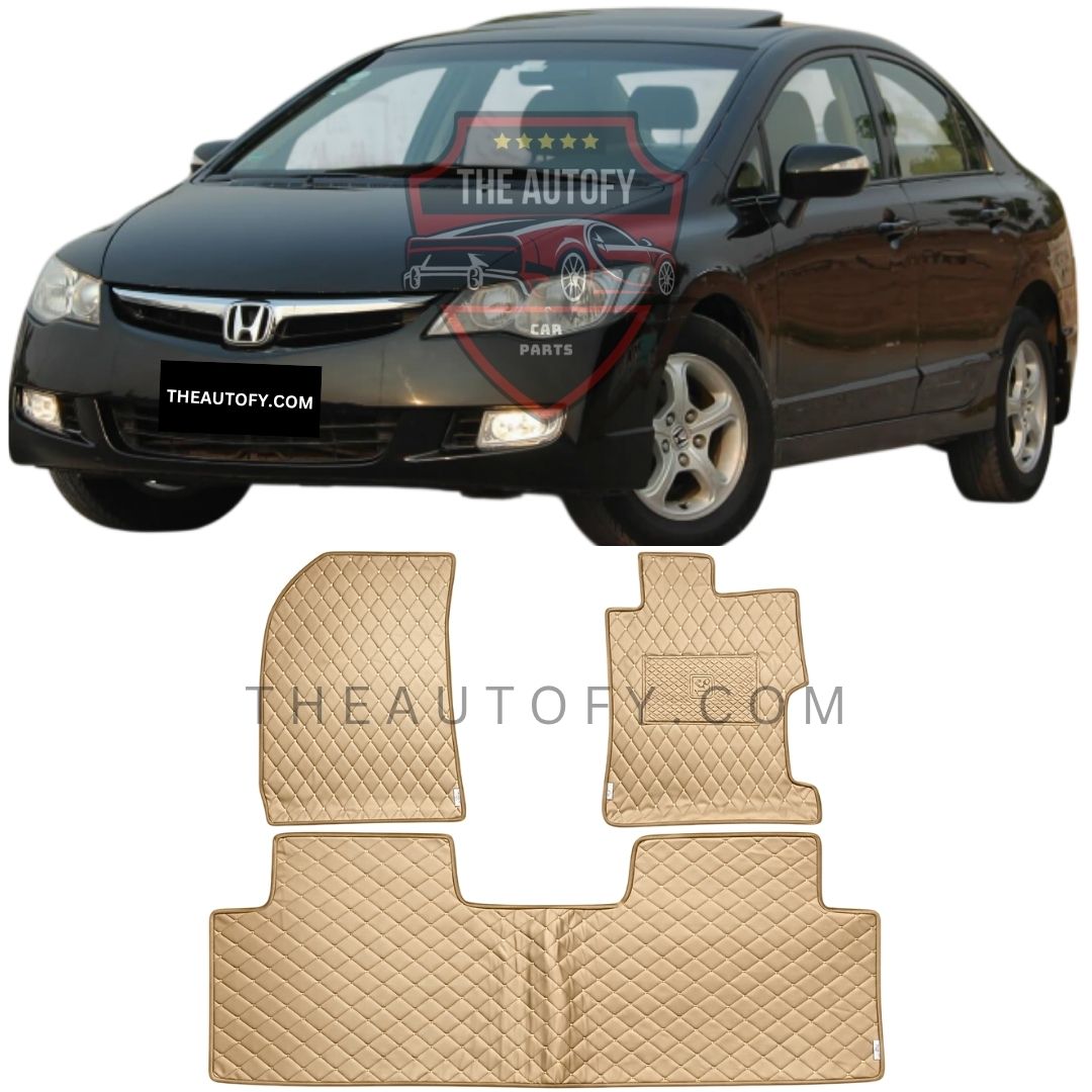 Honda Civic 7D Flat Floor Mats - Model 2006-2012