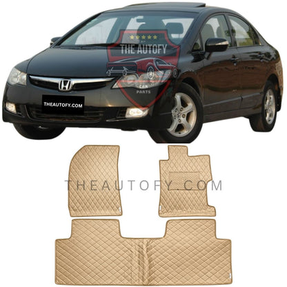 Honda Civic 7D Flat Floor Mats - Model 2006-2012