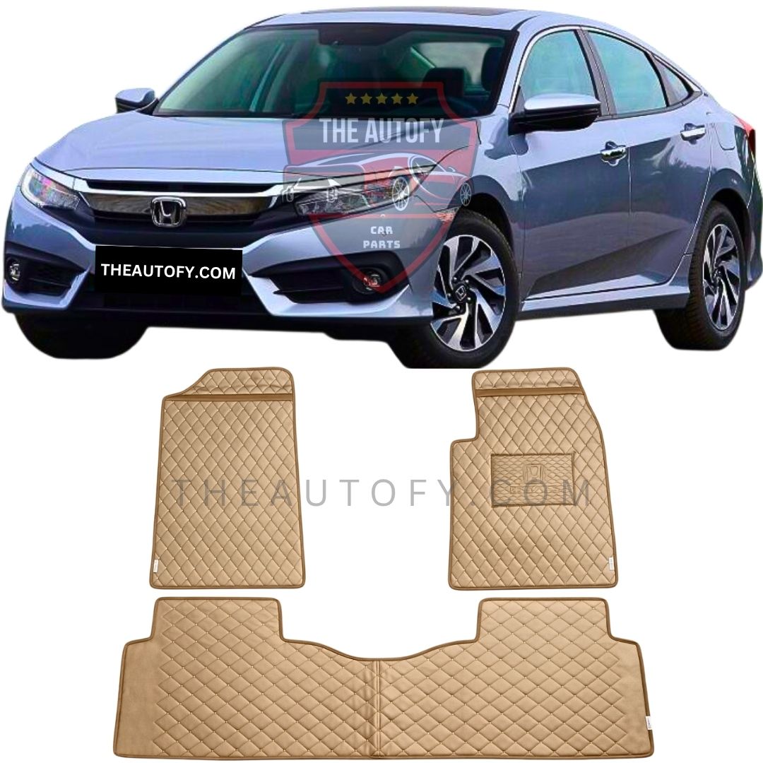 Honda Civic 7D Flat Floor Mats - Model 2016-2022