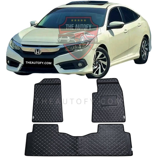 Honda Civic 7D Flat Floor Mats - Model 2016-2022