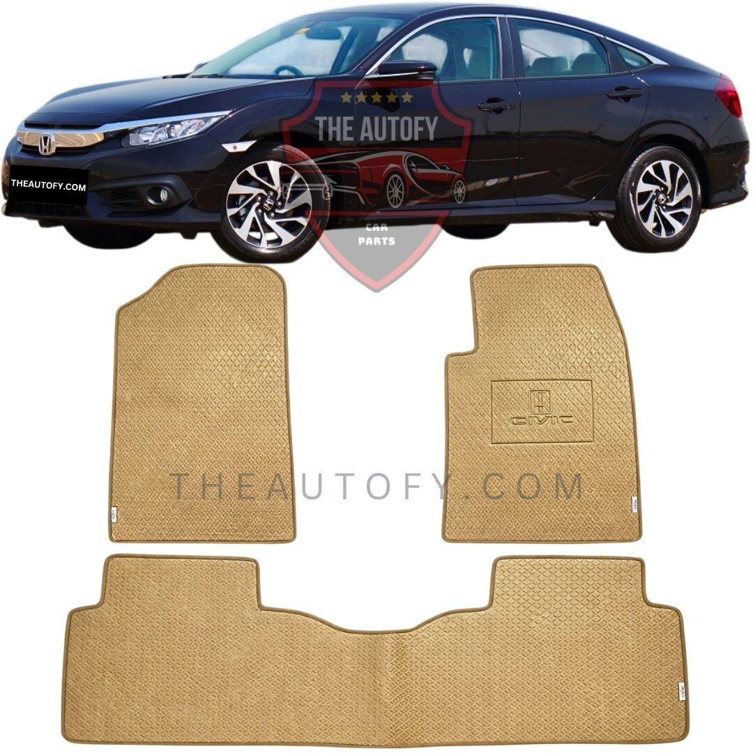 Honda Civic Rexine Floor Mats - Model 2016-2022