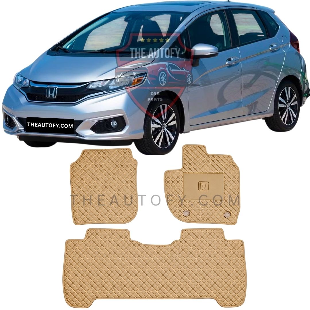 HondaFitJazzRexineFloorMatsSet-Beige