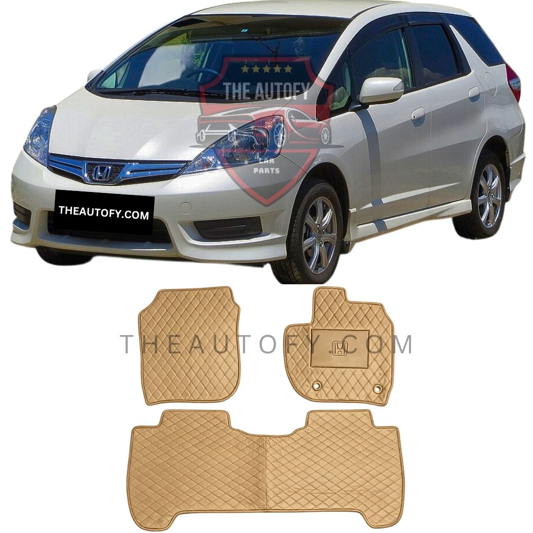 HondaFitJazzShuttle7DFlatFloorMats-Beige