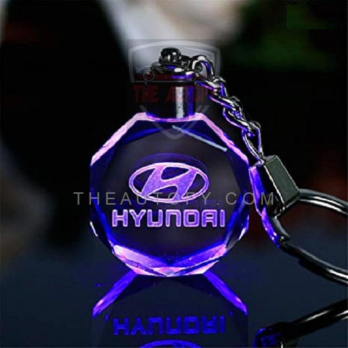 Hyundai Logo LED Crystal Key Chain Keyring