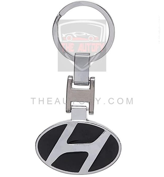 Hyundai Logo Metal Keychain Keyring - Black