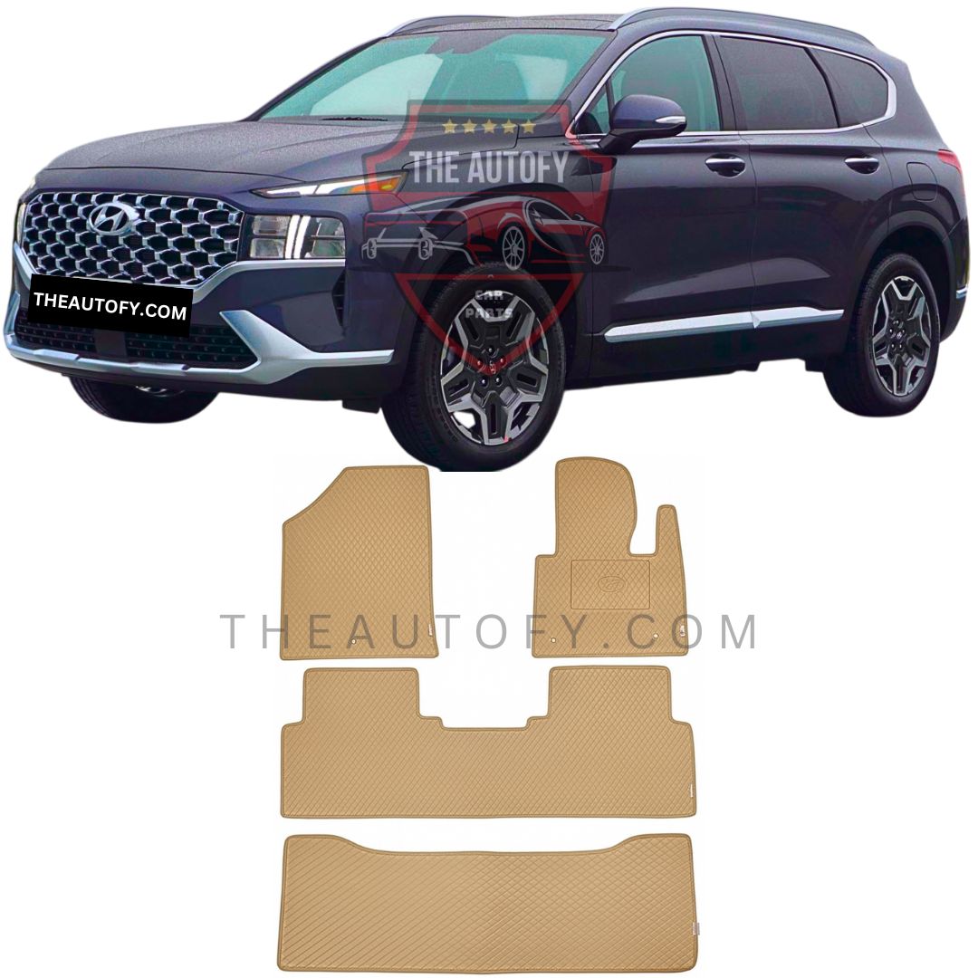 Hyundai Santa Fe Rexine Floor Mats - Model 2024-2026