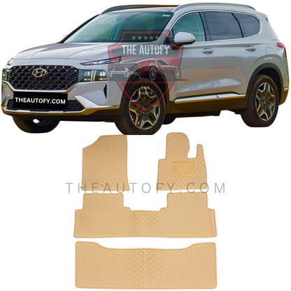 Hyundai Santa Fe 7D Flat Floor Mats - Model 2024-2025