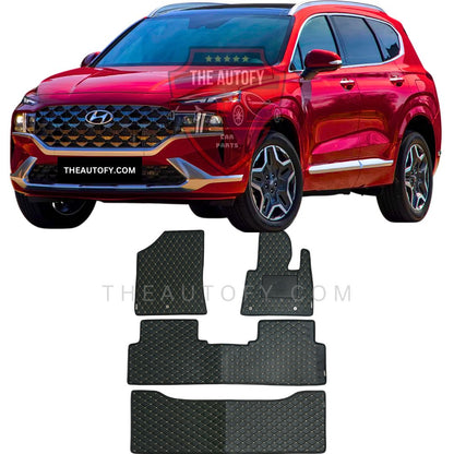 Hyundai Santa Fe 7D Flat Floor Mats - Model 2024-2025