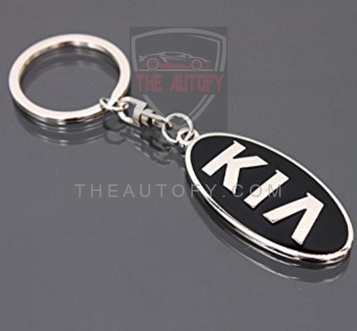 Kia Logo Metal Keychain Keyring - Black
