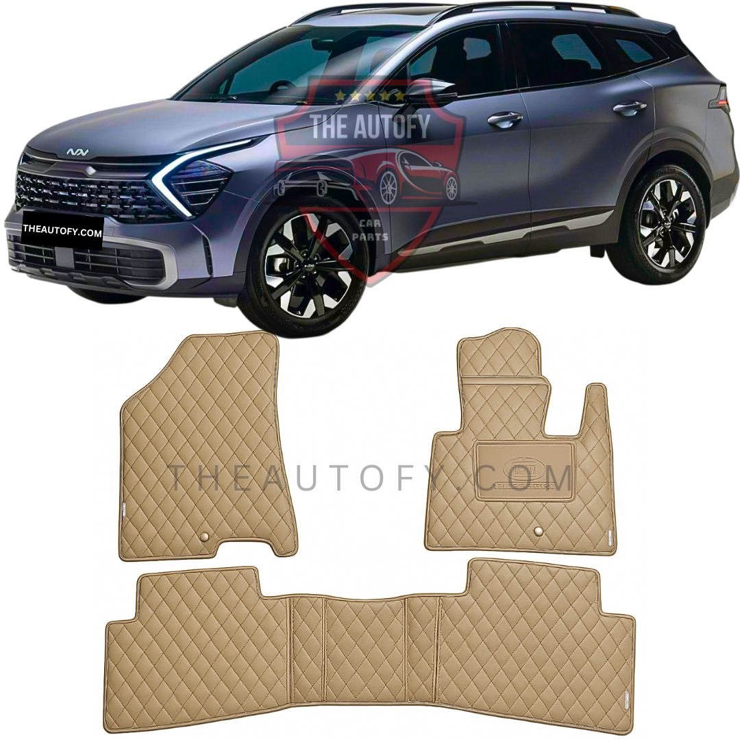 Kia Sportage L 7D Flat Floor Mats - Model 2025-2026