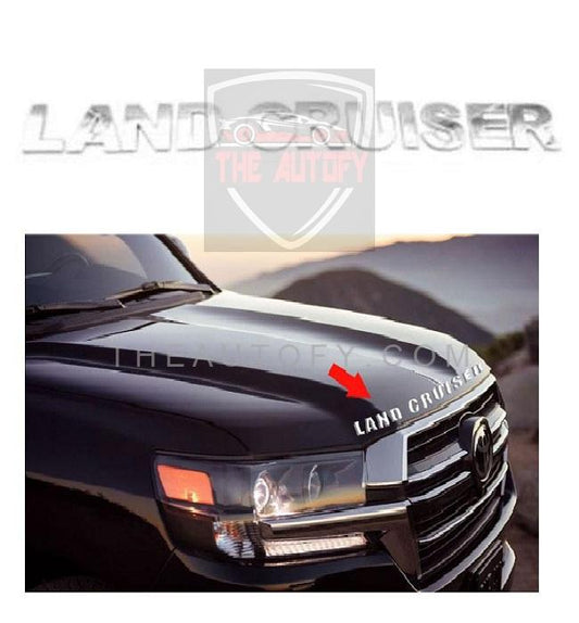 Toyota Land Cruiser Words Letters Bonnet Hood Chrome Logo