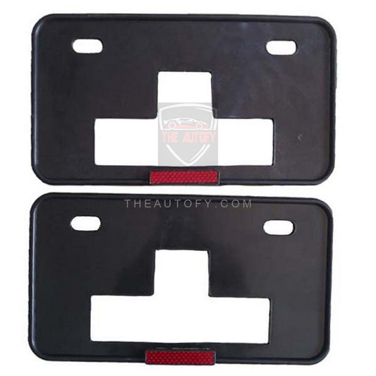 Car License Number Plate Frame With Reflector Black – Pair
