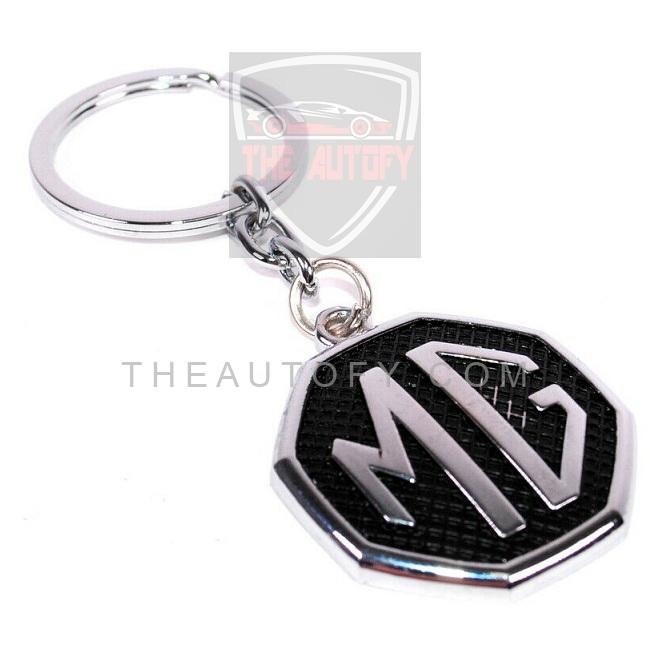 MG Logo Metal Keychain Keyring - Black