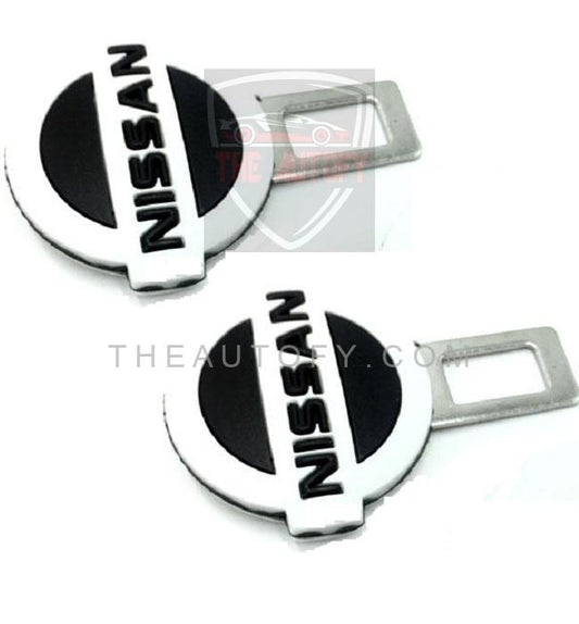 Nissan Seat Belt Clips Black White | Safety Belt Buckles - 2pcs