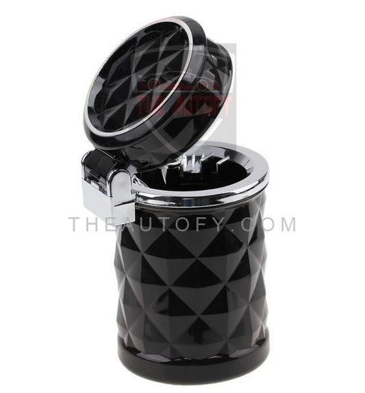 Portable Car Ashtray Diamond Design - Black