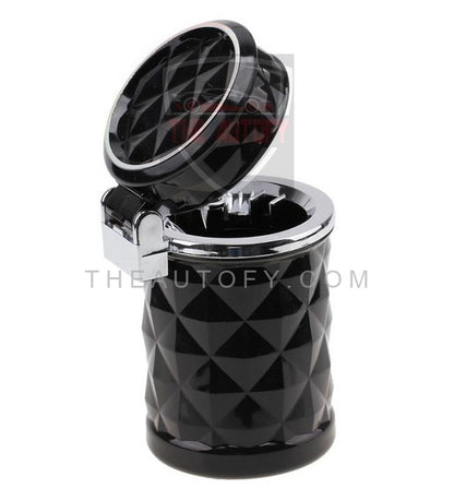 Portable Car Ashtray Diamond Design - Black