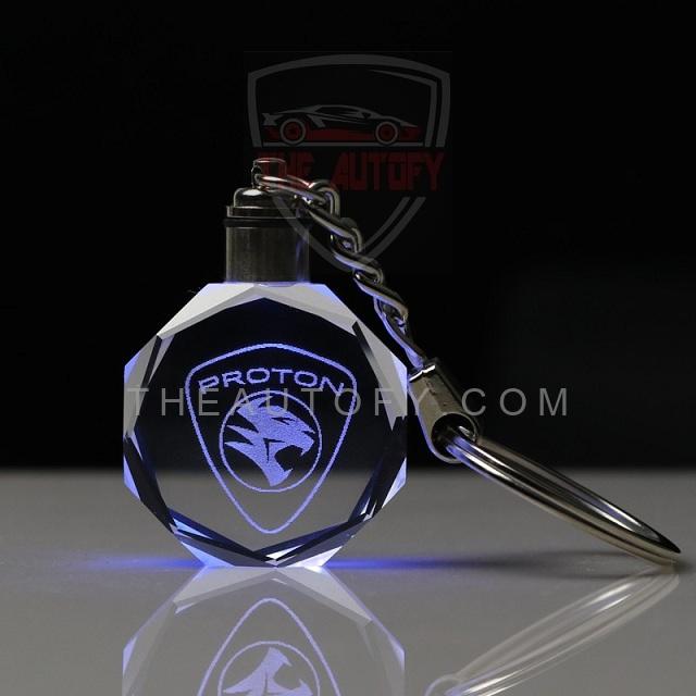 Proton Logo LED Crystal Key Chain Keyring