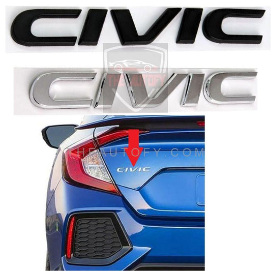Honda Civic Trunk Logo | Monogram - Model 2016-2022