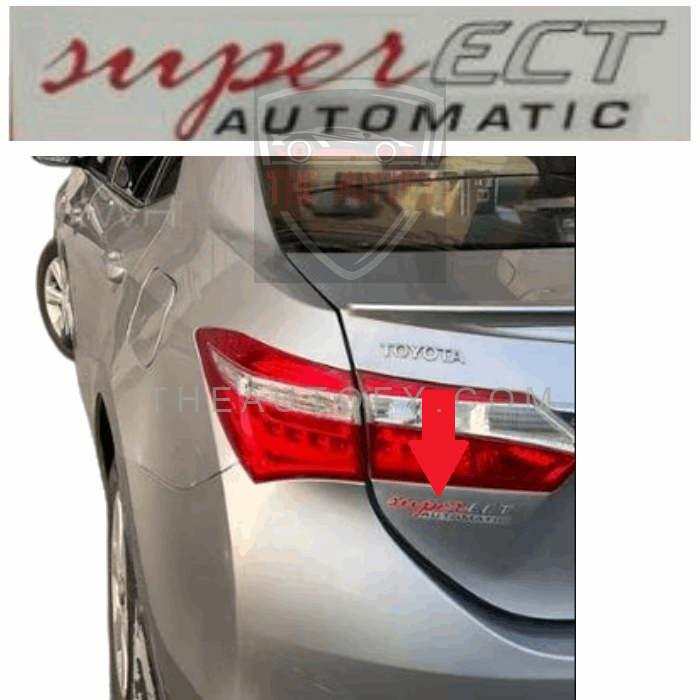 Toyota Corolla Altis Super ECT Automatic Rear Sticker Logo