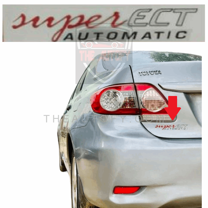 Toyota Corolla Altis Super ECT Automatic Rear Sticker Logo