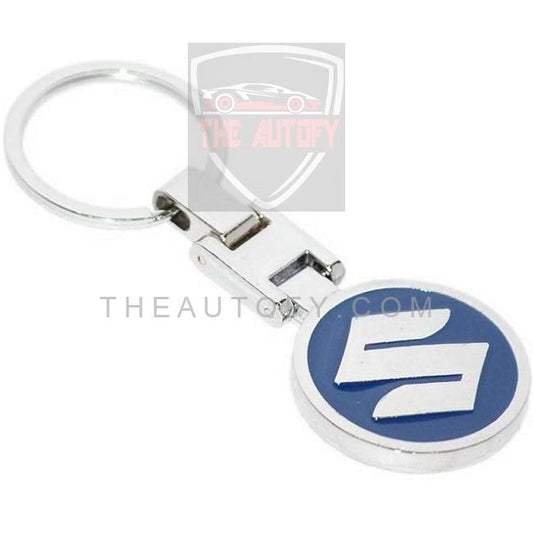 Suzuki Logo Metal Keychain Keyring - Blue