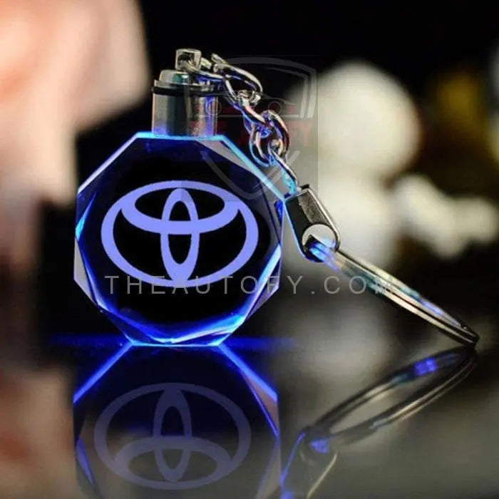 Toyota Logo LED Crystal Key Chain Keyring