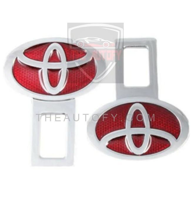 Toyota Red Logo Seat Belt Clip | Safety Belt Buckles - 2pcs
