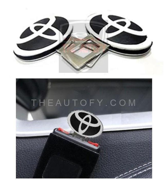 Toyota Seat Belt Clips Black and White | Safety Belt Buckles - 2pcs