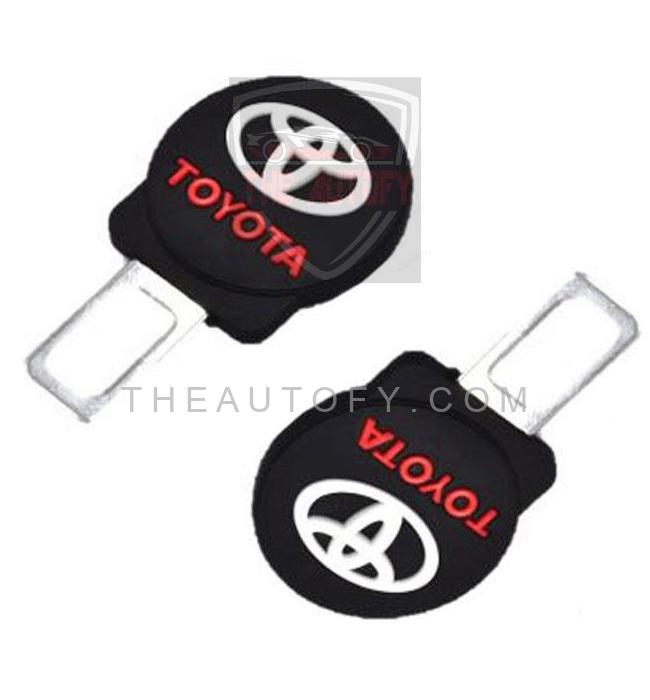 Toyota Seat belt Clip Round Rubber Black - 2pcs