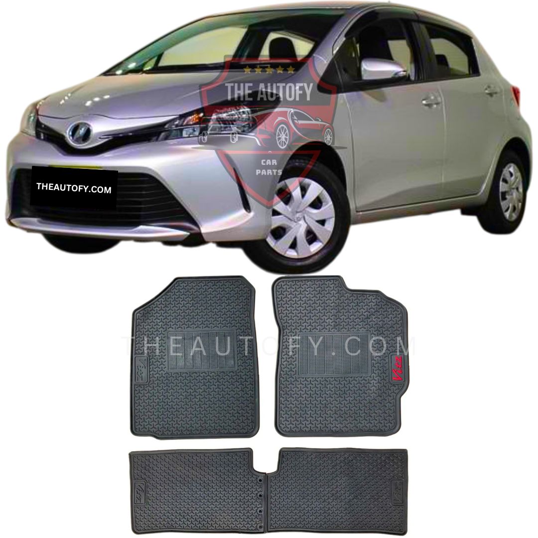 Toyota Vitz Latex Rubber Floor Mats - Model 2014-2017