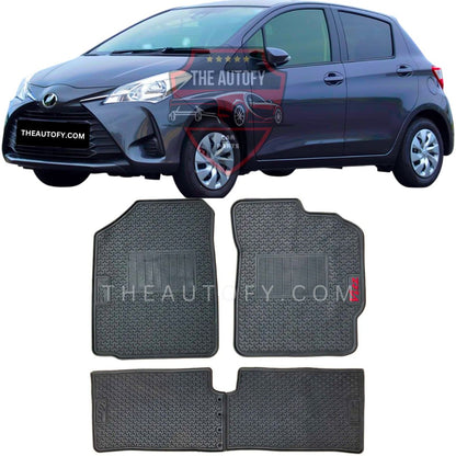 Toyota Vitz Latex Rubber Floor Mats - Model 2017-2019