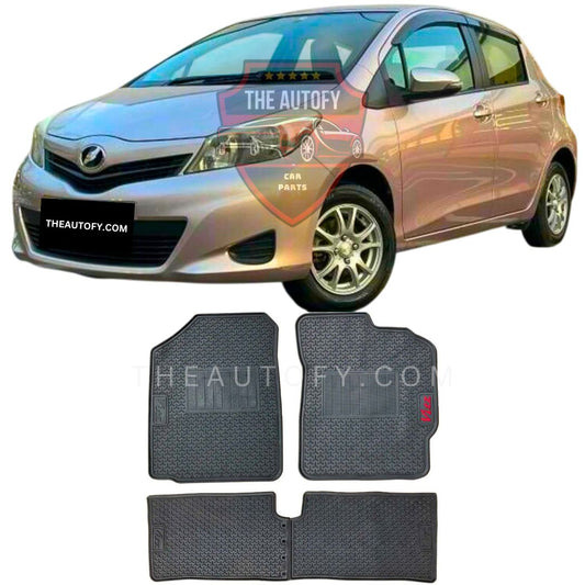 Toyota Vitz Latex Rubber Floor Mats - Model 2010-2014