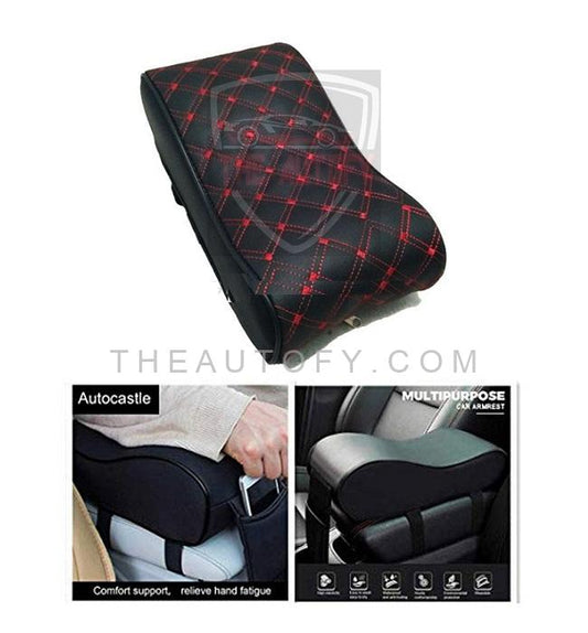 Universal Armrest Cushion Stitched - Black & Red