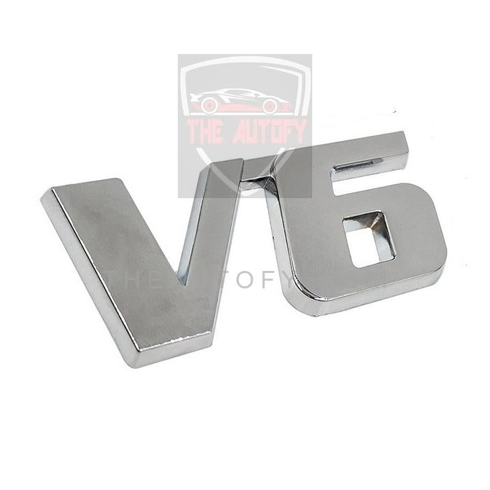 V6 Chrome Logo Monogram | Emblem | Decal
