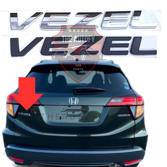 Honda Vezel Trunk Logo – Chrome & Matte Black Emblems