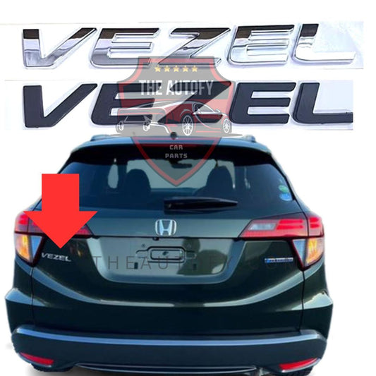 Honda Vezel Trunk Logo – Chrome & Matte Black Emblems