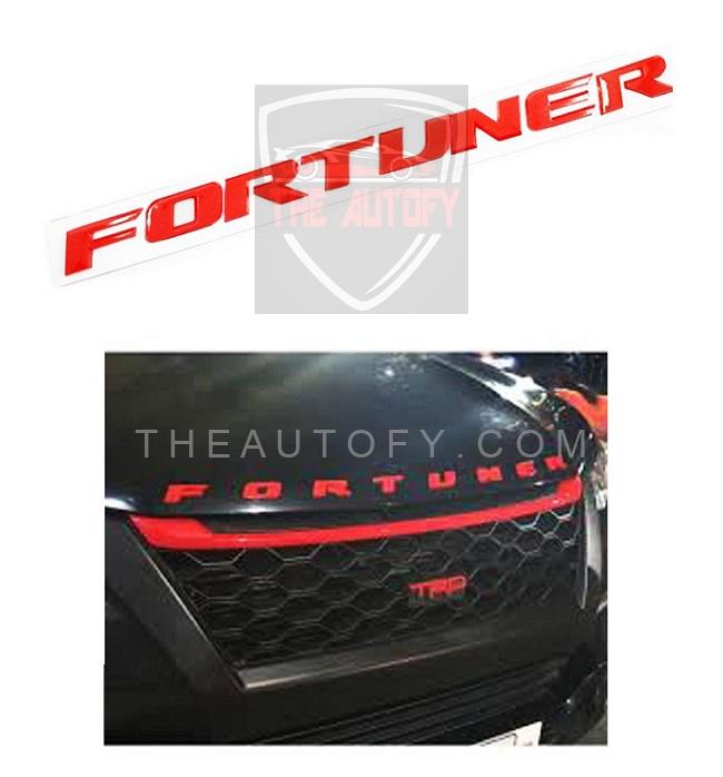 Toyota Fortuner Bonnet Hood Letters - Red | Emblem | Decal Logo