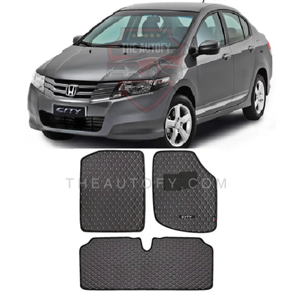 Honda City Floor Mats - Model 2009 - 2021 7D Flat Style / Black