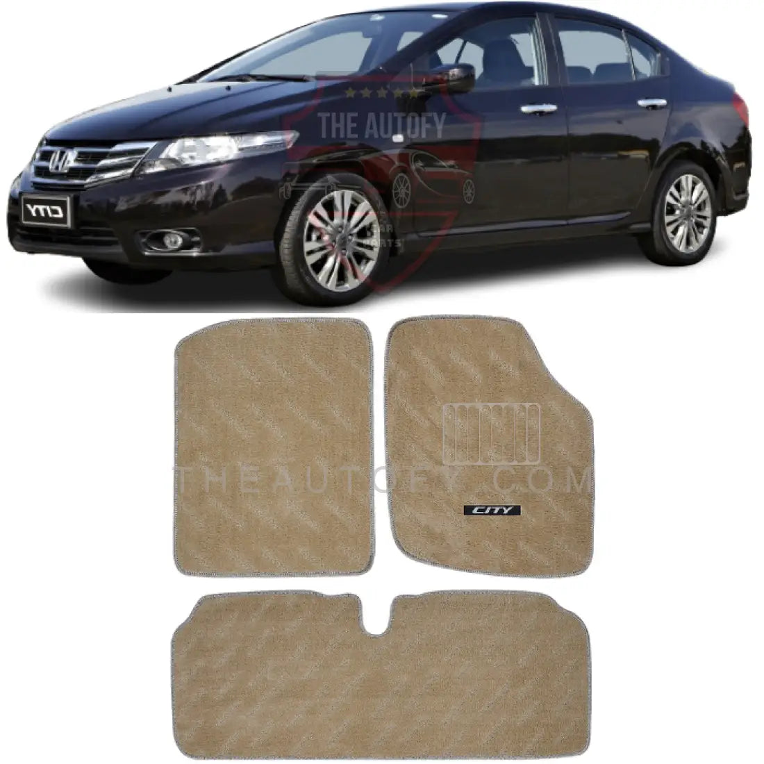 Honda City Floor Mats - Model 2009 - 2021 Carpet Standard / Beige