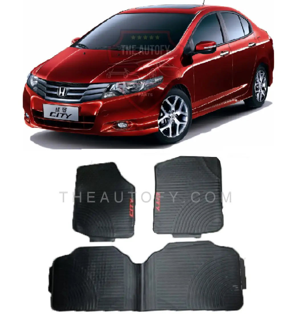 Honda City Floor Mats - Model 2009 - 2021 Latex Rubber / Black