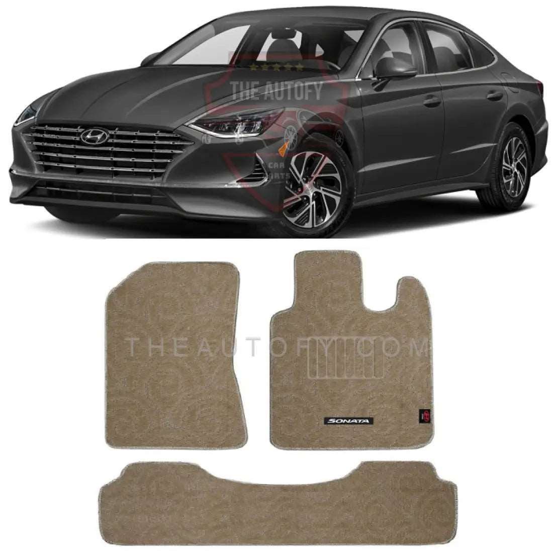 Hyundai Sonata Floor Mats - Model 2021-2024 Carpet Standard / Beige