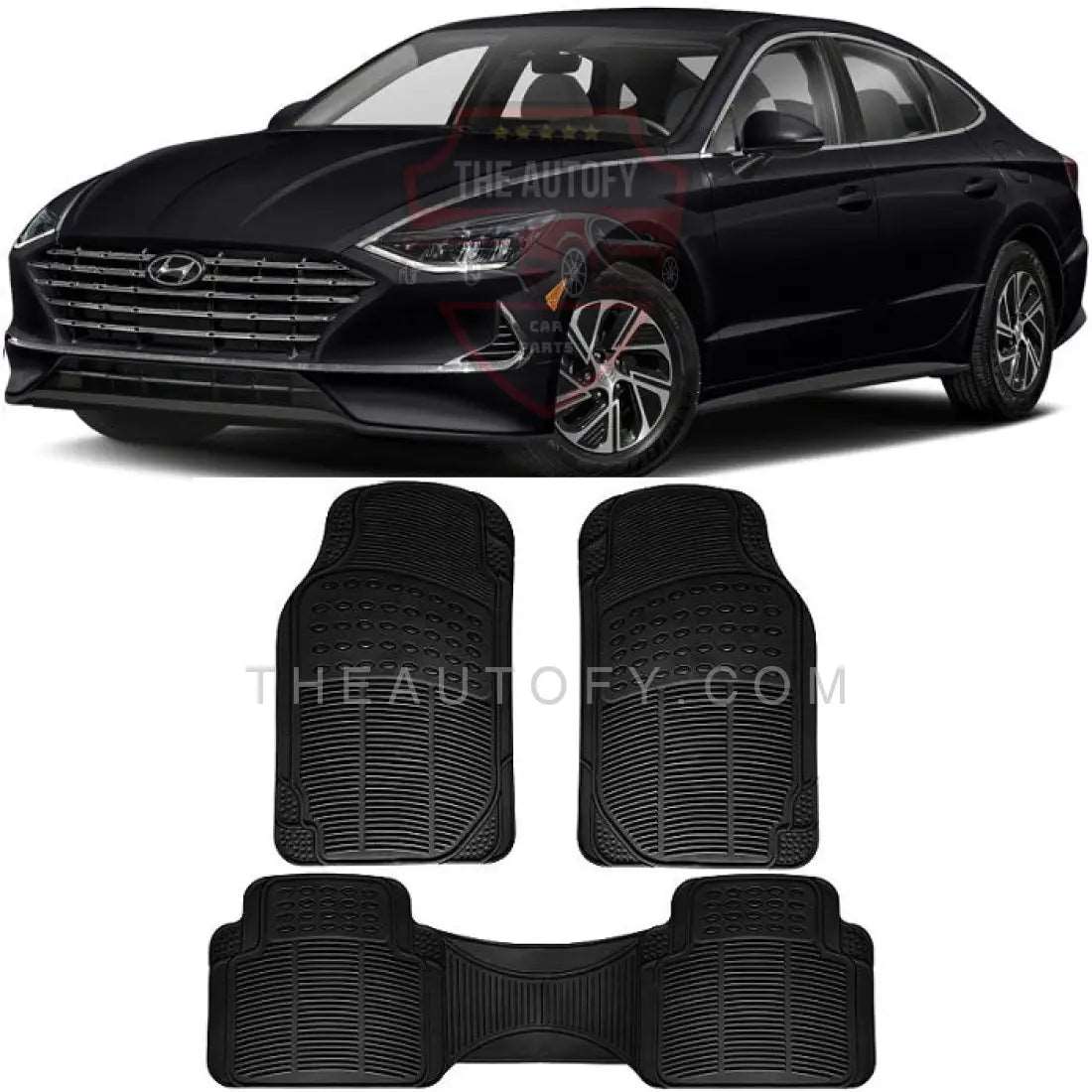 Hyundai Sonata Floor Mats - Model 2021-2024 Pvc Universal / Black