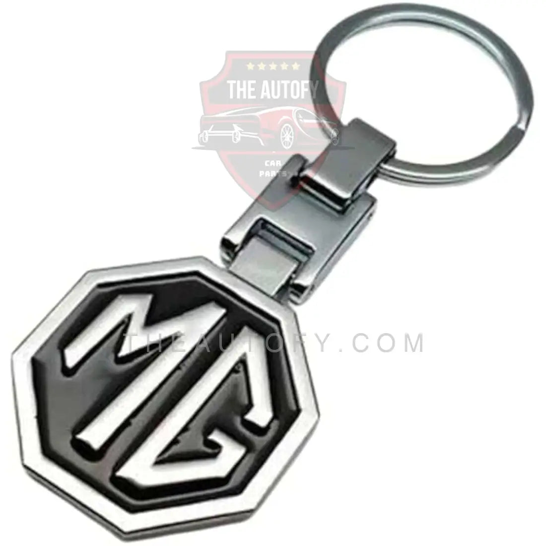 Mg Logo Metal Keychain Keyring - Black