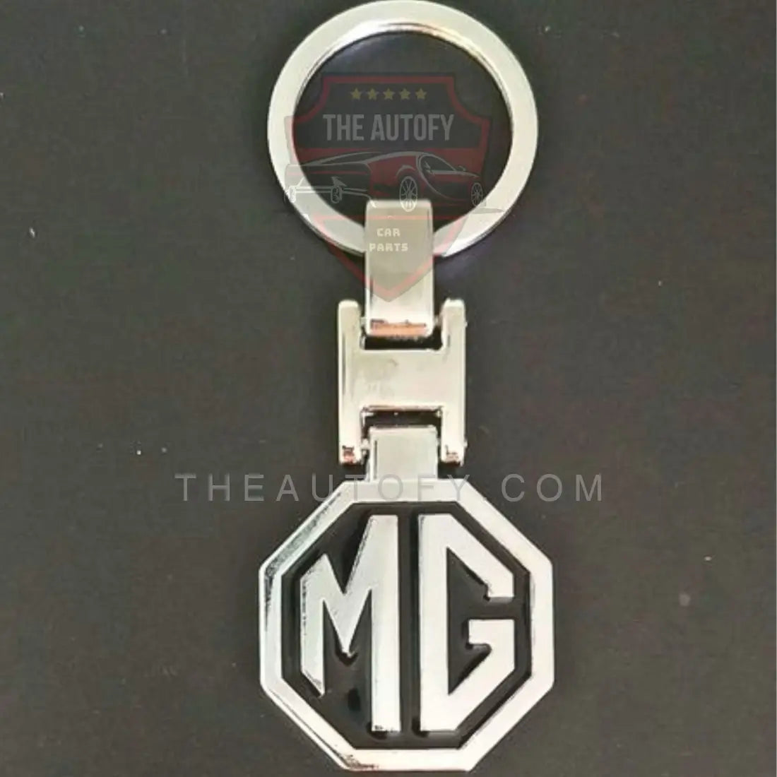 Mg Logo Metal Keychain Keyring - Black