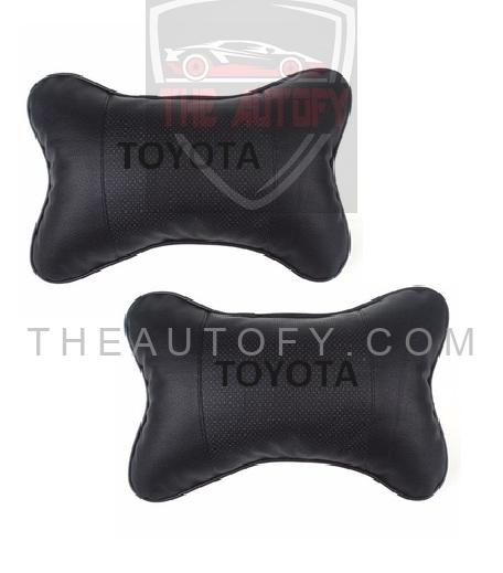 Toyota Car Neck Rest Pillow Pair - Black