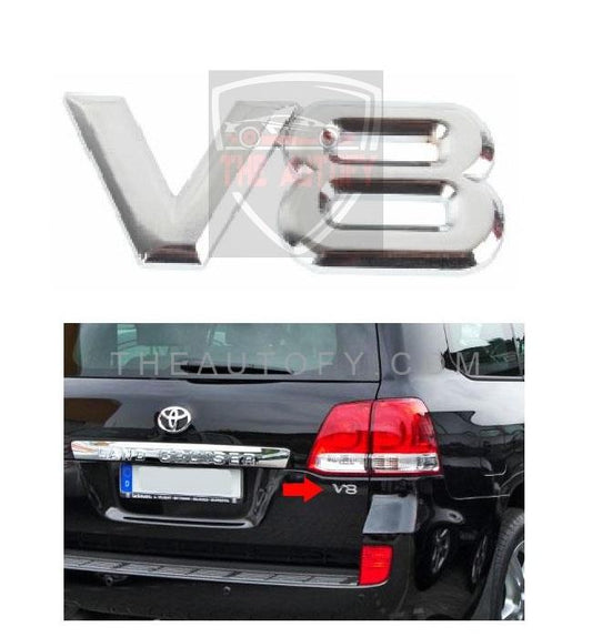 Toyota Land Cruiser V8 Chrome Logo Monogram | Emblem